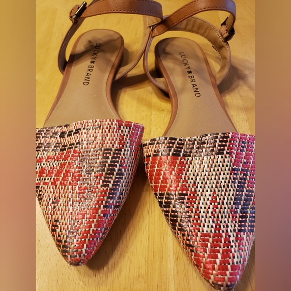 Lucky Brand Makaby Woven Striped Flat Sandals 6.5 - Picture 3 of 9